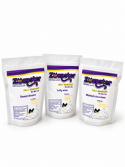 Three Zoapster Bath Sherbet pouches: Sweet Dreams, Lolly Aisle and Melted Chocolate.
